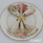 européenne Pastoral Style Craft Serviettes de table en fil  teints Jacquard  Polyester Coton mélangé lot de 4 Rouge  45 7 x 45 7 cm - B07D36VLXM